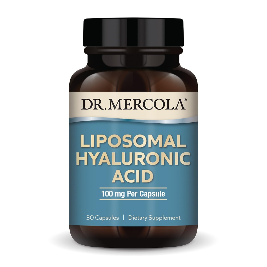 Mercola Liposomal Hyaluronic Acid, 30 Servings (30 kapselia), 100 mg per kapseli, ravintolisä, edistää ihon esiintyminen, ei-GMO