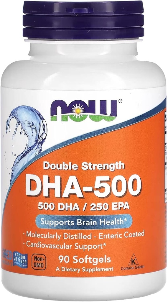 NYT Foods lisäravinteet, DHA-500 250 EPA, Molecularly tislattu, tukee aivojen terveyttä*, 90 Softgels