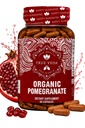 Pomegranatextrakt Supplement - Ellagic Acid, High Punicalagins | USDA Certified Organic Pomegranate Supplement | Blend of Pomegranate Fruit, Seeds and Peel Extract | 60 Vegan Pomegranate Capsules