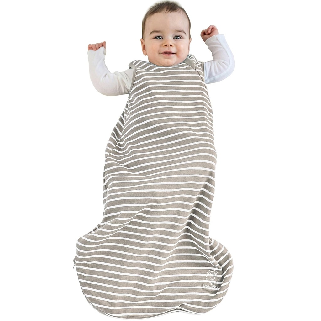 Woolino Merino Wool and Organic Cotton Baby Sleep Bag - 4 Season Classic Sleep Sack for Baby - Kaksi-Way Zipper Sleeping Bag for Baby and Toddler - 0-6 kuukautta - Maa