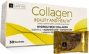 Hydrolyzed Collagen Peptides 30 jauhepakkausta C-vitamiinilla (1000 mg) ja hyaluronihapolla, joka tukee hiuksia, ihoa, kynsiä ja niveliä, oranssia makua, 30 tarjoilua