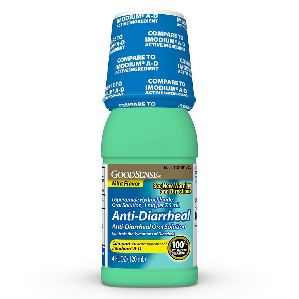 Hyvä Sense Diarrheal Medicine, Loperamide Hydrochlorothiade Oral Solution, 1 mg per 7,5 ml, Mint, 4 Fl Oz