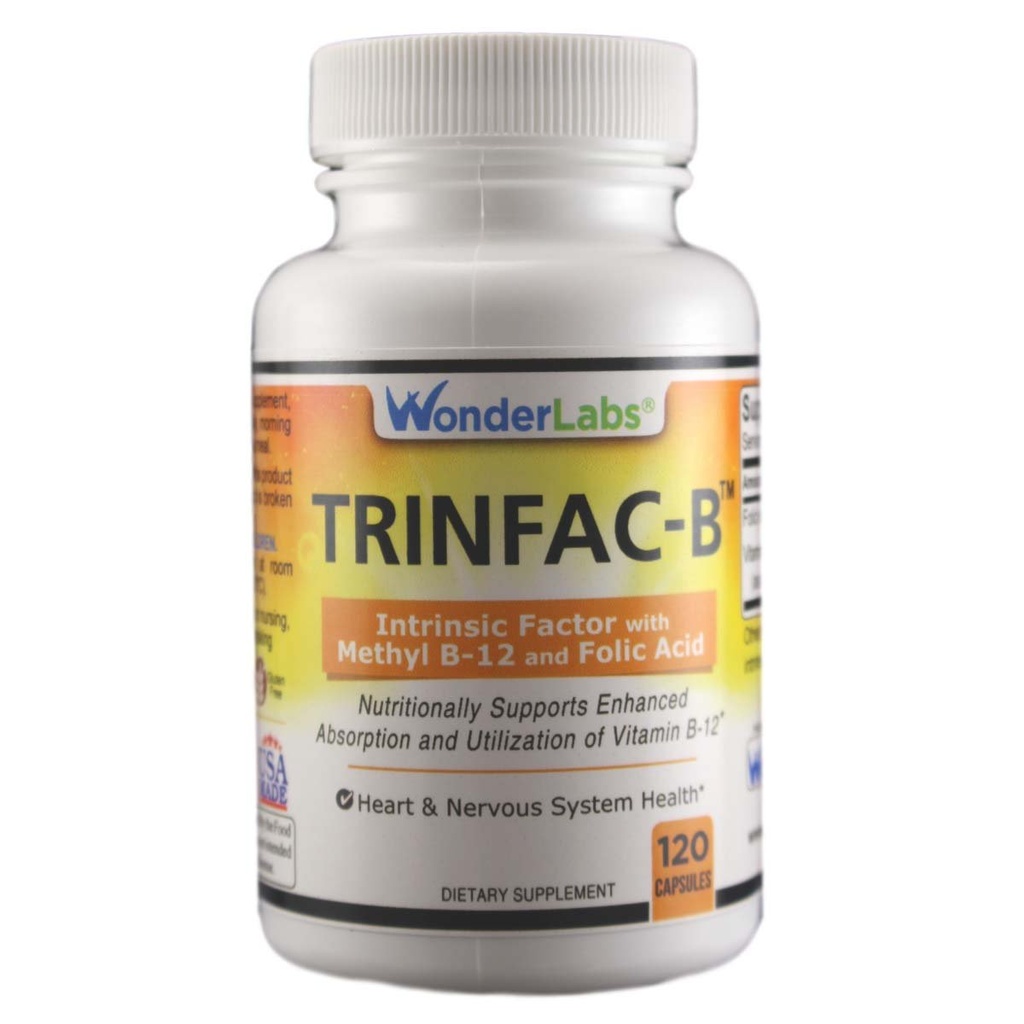Wonder Laboratories Intrinsic Factor med folsyra och vitamin B-12 1000mcg - 120 kapslar