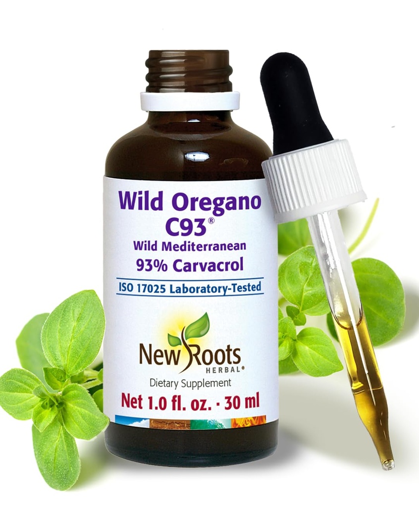 Uusia juuria ... Wild Oregano Oil Drops with 93% Carvacrol (1 fl oz) Organic Oil of Oregano Extract (547 Servings) ...