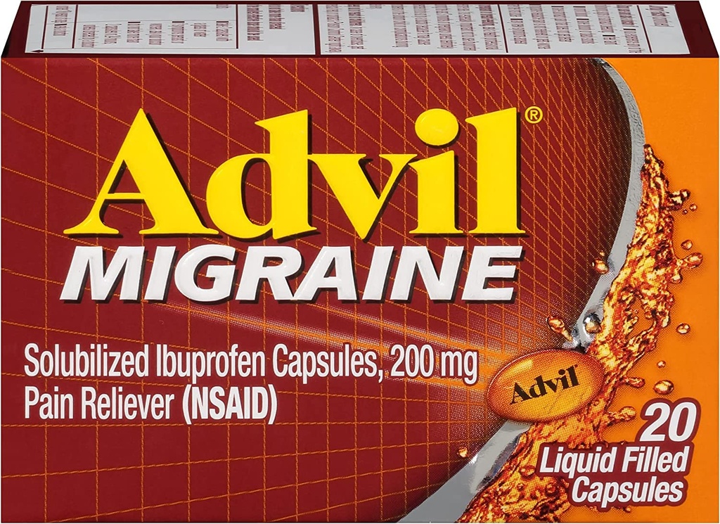 Advil Migraine Liquid Fyllda kapslar - 20 ct, Pack 5