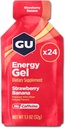 GU Energy Original Sports Nutrition Energy Gel, Mansikkabanaani, 24 Count Box