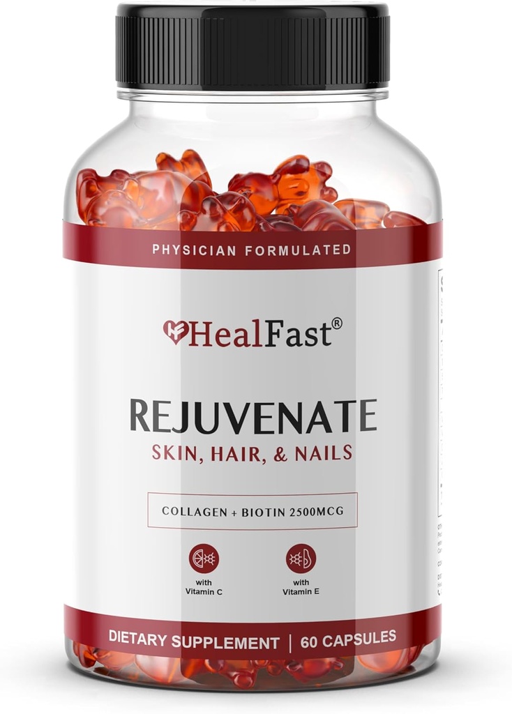 HealFast nuorenna vitamiini- ja mineraalikumi täydentää - Collagen Gummies + vitamiinit, biotiini, ja sinkki - anti ikääntyminen Kauneus ja ihon täydentää Kliinisesti Stuged & lääkäri Formuloitu - 60
