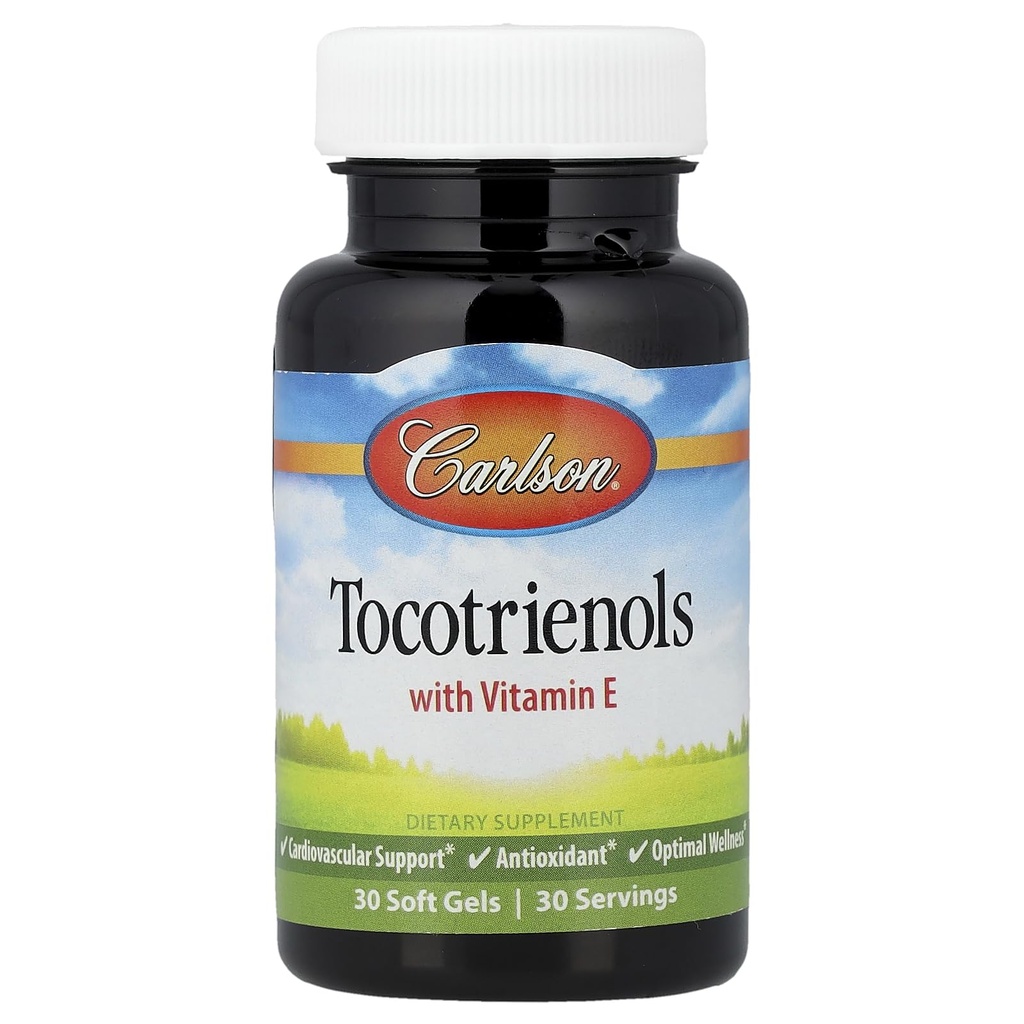 Carlson Labs Tokotrienolit luonnon E-vitamiinilla, 30 Softgelia