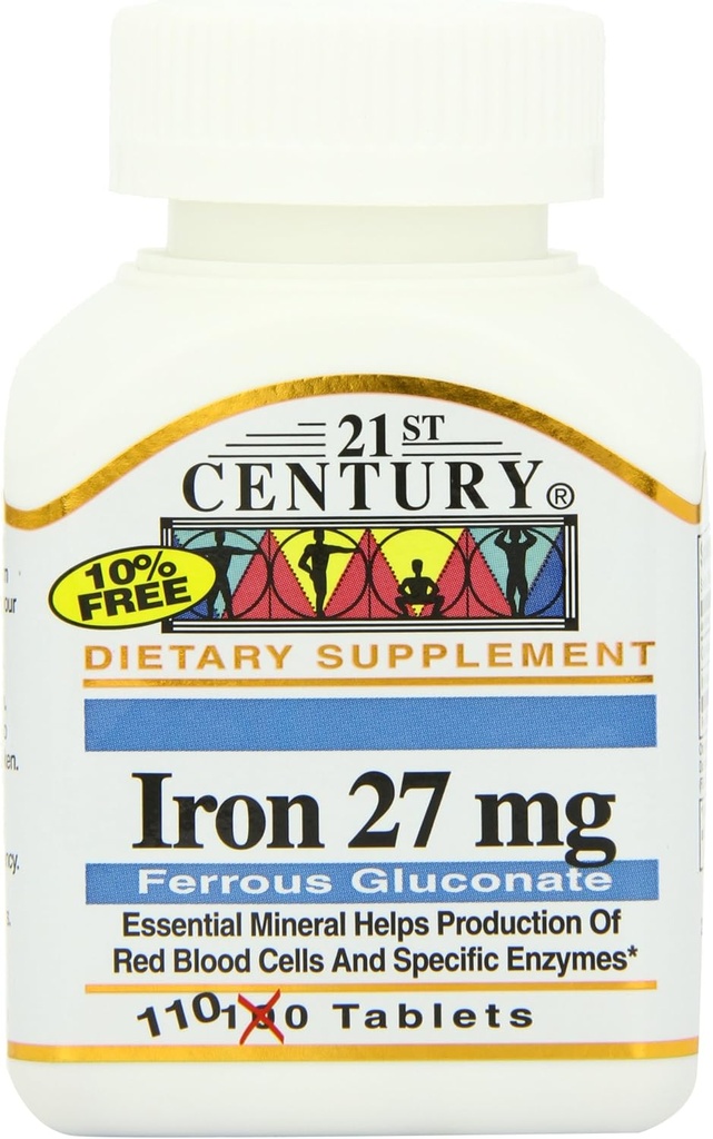 21st Century Iron 27 Mg Ferrous Gluconate tabletter, 110 greve av 2)