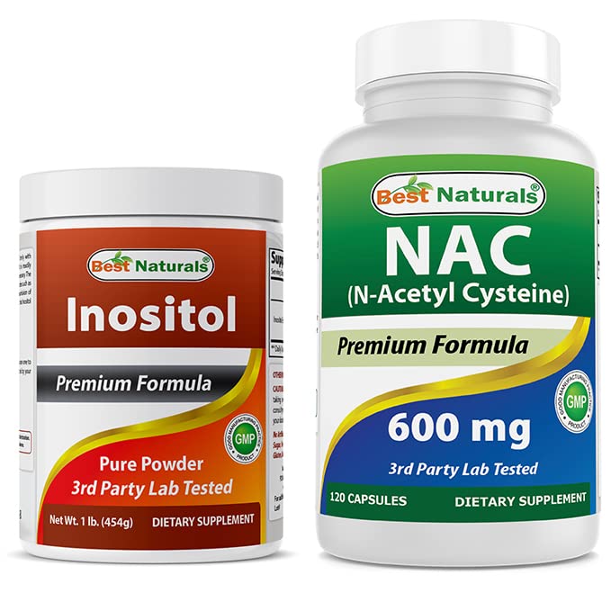 Best Naturals Inositolijauhe 1 Lb & NAC 600 mg