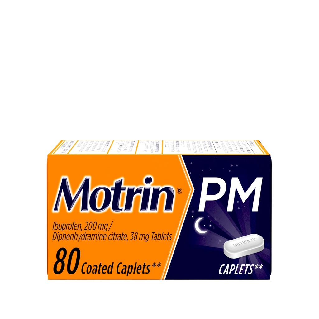 Ibuprofeeni 200 mg: n ja 38 mg: n difenhydramiiniuniapu, yökipulääke pienille kipulääkkeille, Bulk, 80 lla