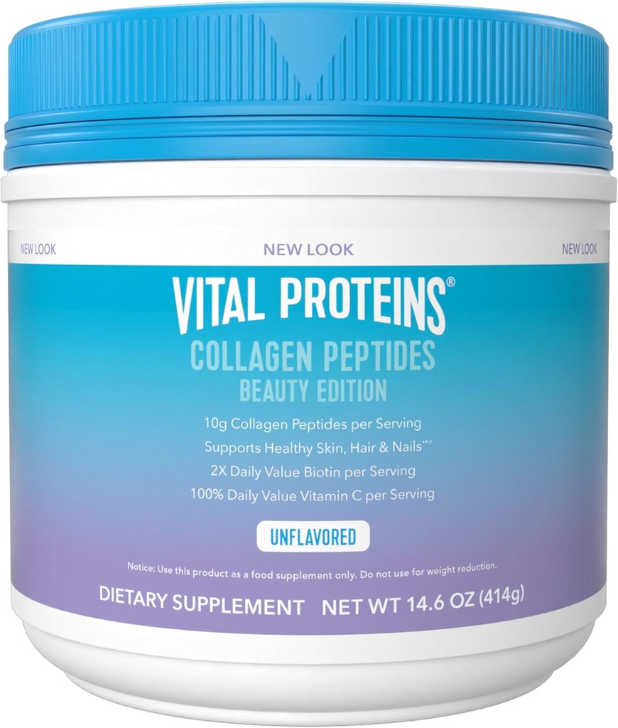 Vital Proteins Collagen Peptides Beauty Edition.10g Kollageeni Biotiini, C-vitamiini ja sinkki. 14,6 oz