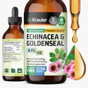 BIO KRAUTER Echinacea ja Goldenseal juurinesteuute - Natural Immuunituki - Echinacea Drops with Goldenseal - Vegaani, alkoholiton ja sokeriton tincture - 4 Fl.Oz.