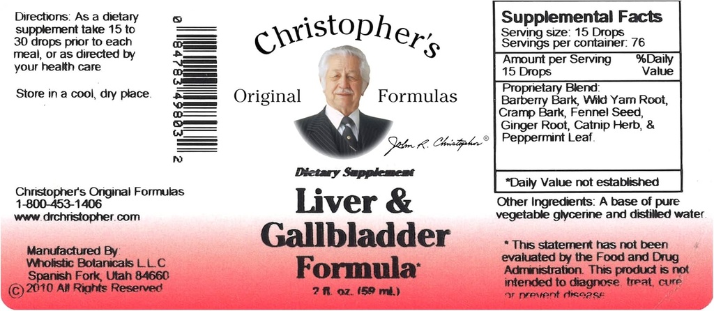 Christopher's Original Formula Liver & Sappirakko Formula, Herbal Supplement for Detox & Dgestive Support, 2 fl oz
