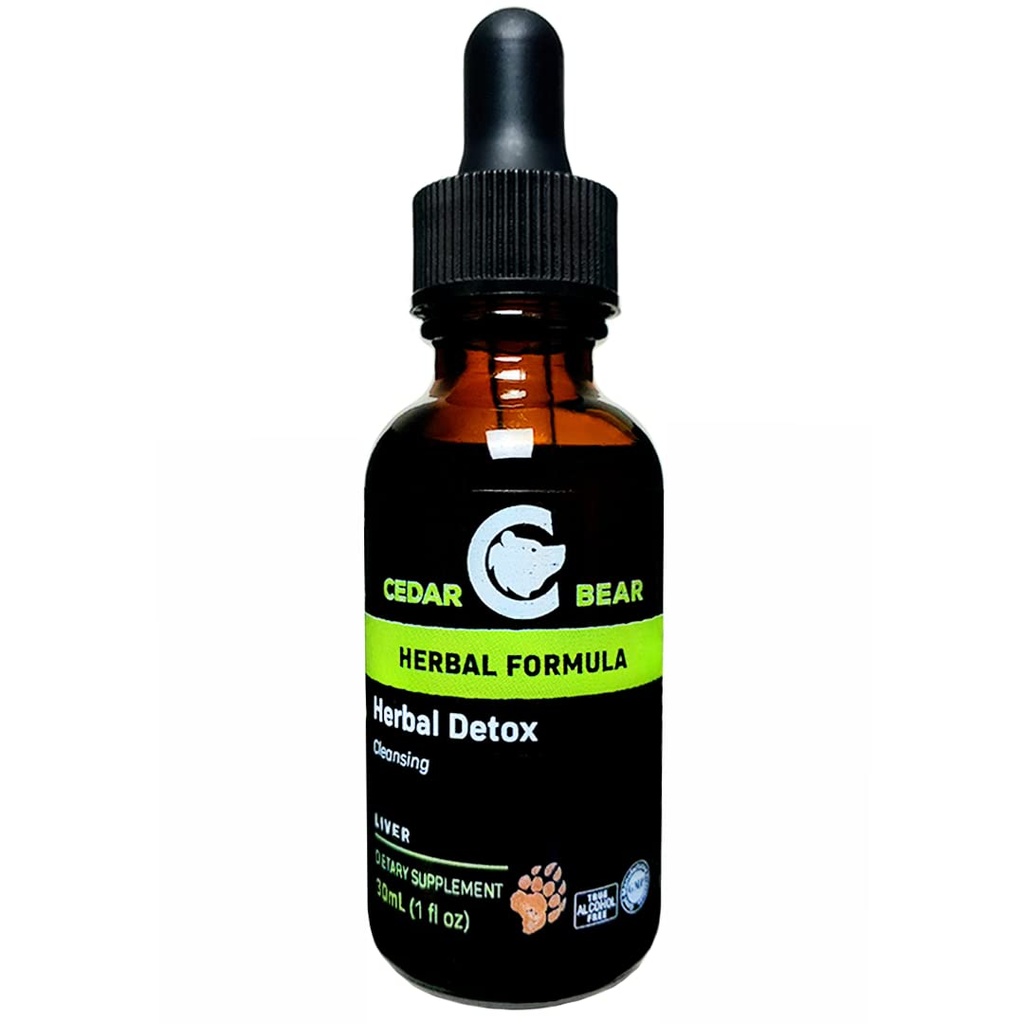 Cedar Bear - Herbal Detox Liquid Herbal Supplement Se on Deep Detox puhdistus, joka auttaa puhdistamaan elintä ja kudosta ympäristömyrkyt 1 Fl Oz