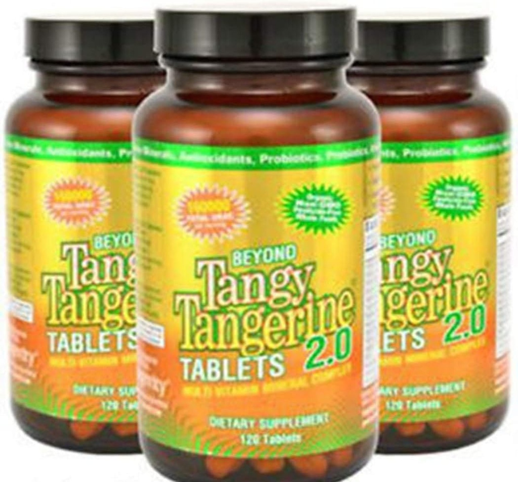 Youngevity Bortom Tangy Tangerine 2.0 Multi-Vitamin & Mineral Complex - Tillverkad med naturliga och hela livsmedel | 160.000 ORAC | 120 tabletter - 3-pack