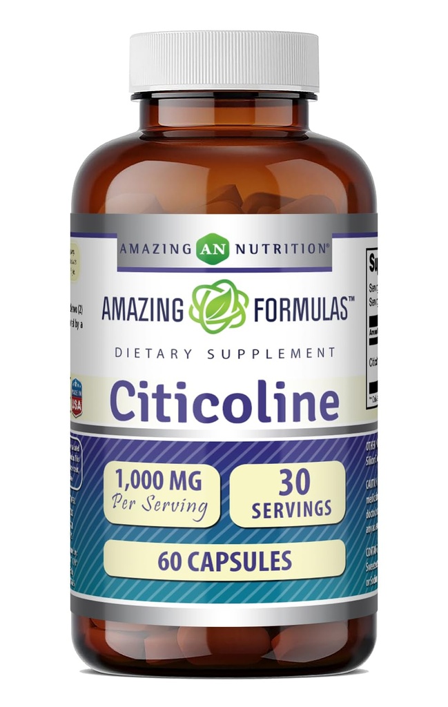 Amazing Formula citicoline Supplement ... 1000 Mg per Serving... Kapselit ei-GMO.