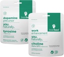 Hjärntillskott för minne och fokus | 2-månaders leverans | 800mg L tyrosin Dopamintillskott + 500mg Alpha GPC Choline | Koncentrationstillskott