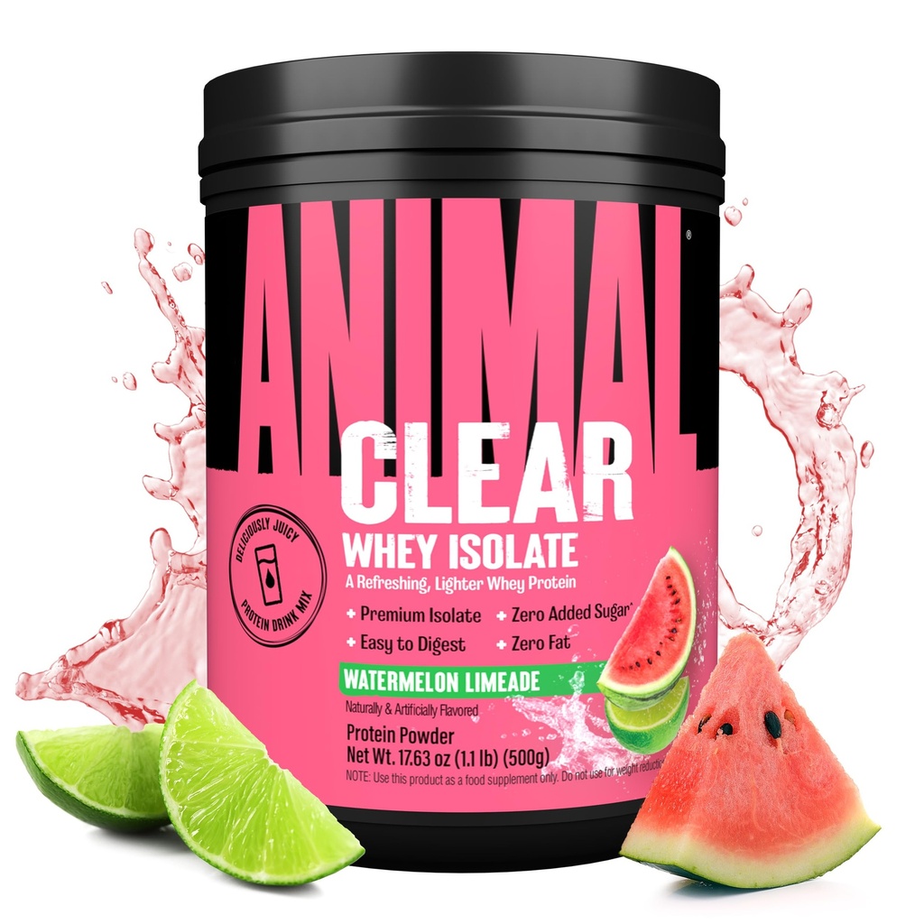 Clear Whey Isolate Protein Powder - Lätt att Digest och Mix, 5g BCAA, Deliciously Juicy, Uppfriskande Anytime Drink för män och kvinnor, Watermelon Limeade 500g (20 portioner)