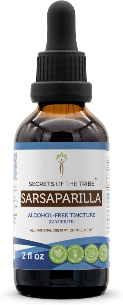 Heimon salaisuudet Sarsaparilla Tincture Alkoholiton uute, Sarsaparilla (Smilax Medica) Kuivatut juuri Tincture Supplement (2 FL OZ)