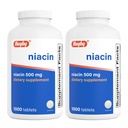 Rugby Niacin 500mg - Vitamin B3 Supplement för män och kvinnor - 1000 tabletter (2-pack)