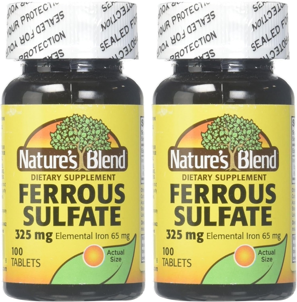 Nature's Blend Iron Ferrous Sulfate 325 mg BPK, assorted, Tabletit, 100