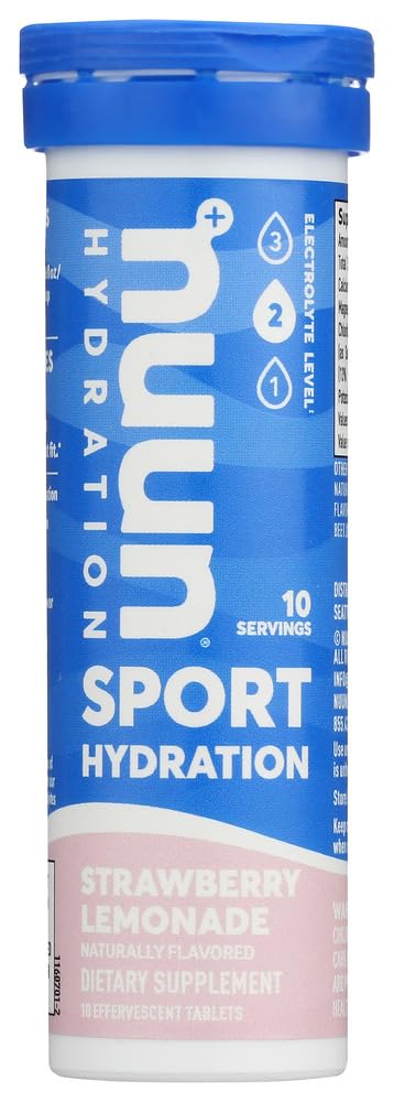 Nuun Hydraation: Strawberry Lemonade Electrolyte Drink Tabletit (2 putket 10 Tabs)