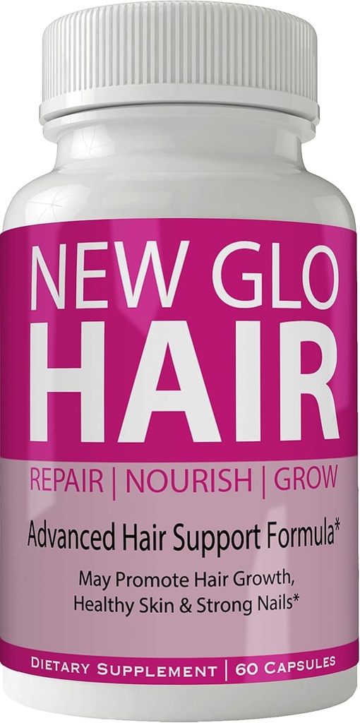 Uudet Glo hiukset iho ja kynnet täydentää - Advanced ainutlaatuinen hiusten kasvua vitamiineja ja kivennäisaineita Biotiini - Gluteeniton 60 kapselia - hiukset Lash iho ja kynnet Extra vahvuus Formula kasvu Booster