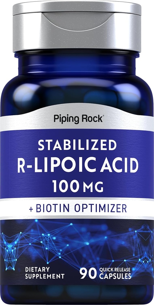 Piping Rock Stabilized R-lipoic Acid 100 mg ... 90 kapselia Biotin Optimizer...
