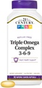 21st Century Vitamiinit Entero päällystetty Triple Omega Complex 3-6-9, Reflux ilmainen 90 Softgels, MTC22874X5