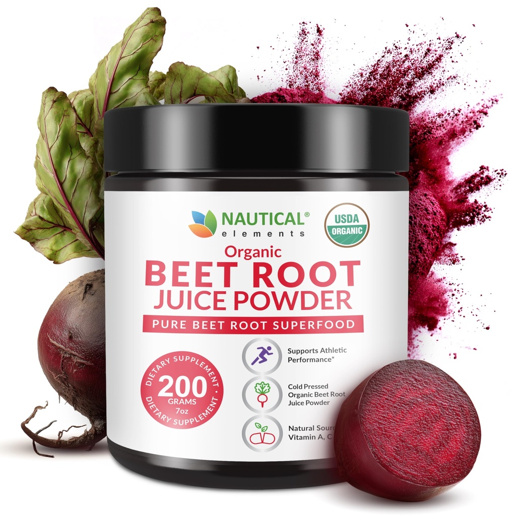 Beet Juice Powder Organic - Kylmäpuristettu - 20:1 Konsentraatti - väkevä juurijauhe - typpioksidi - Circulation Support - 57 Servings of Beet Root Supplement - 7oz