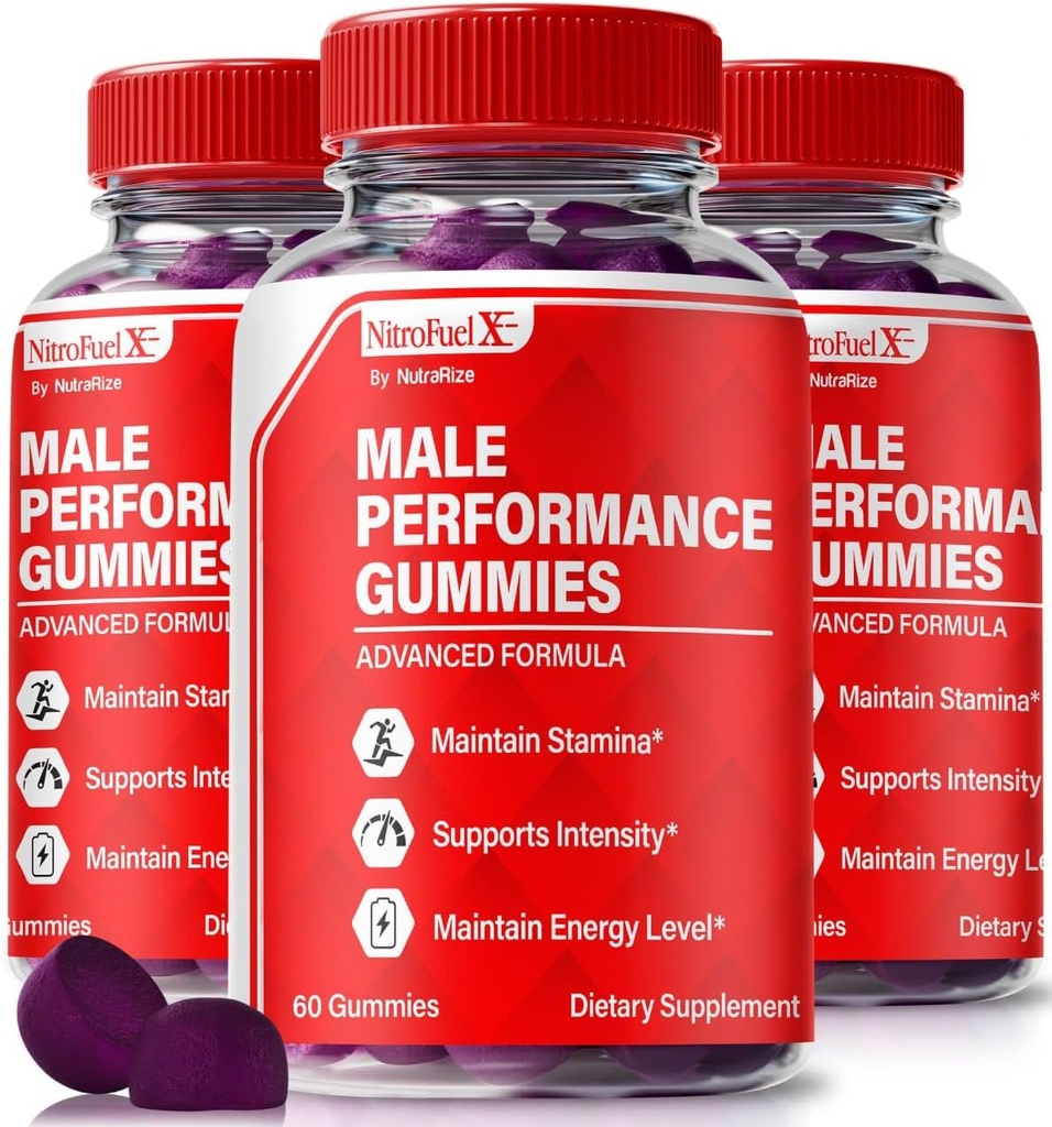 (3 pakkaus) Nitro Fuel X Gummies - virallinen Nitro Fuel X Ultimate miehille, Nitro Fuel X ME suorituskykyä ja yleistä terveyttä, Kaikki Natural NitroFuel X ME Gummy, NitroFuel X Ultimate Gomitas (180 Gummies)