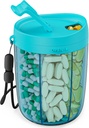 PULIV Suuri pilleri Pullon Järjestäjä, Supplement Organizer Omistaja 6 Eri vitamiineja, Pillerilaatikko tapauksessa anti-Mixing & Wide Aukiolo suunnittelu, Helppo noutaa lääkkeitä ja 20 Pcs kiinni-on etiketit, sininen