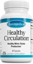 EuroMedica Hälsosam cirkulation - Kosttillskott för hälsosam cirkulationsstöd - Hälsosamt blodflöde och hjärtfunktionshjälp - icke-GMO & Vegan kapslar - 30 kapslar (30 portioner)
