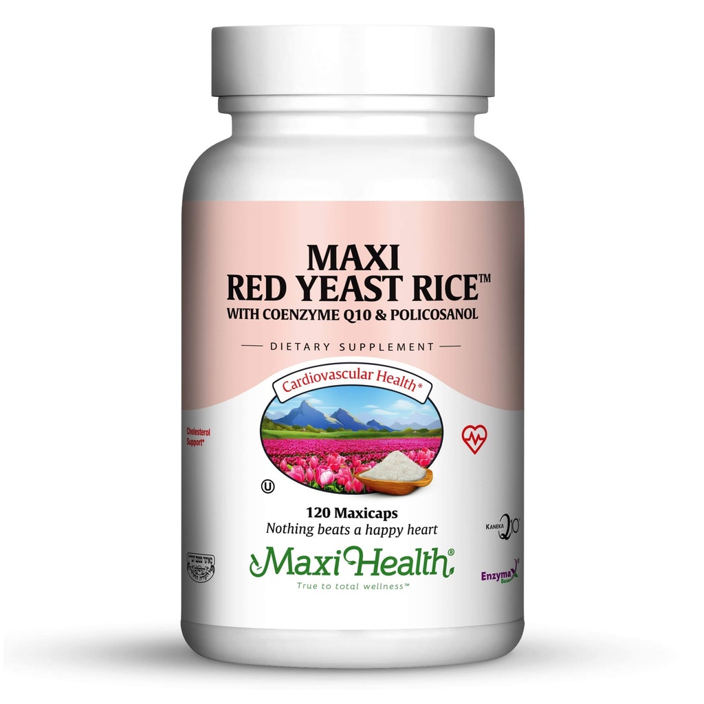 Maxi Health Kosher Maxi Red Yeast Rice med Coenzyme Q10 & Policosanol (Unflavored 120 Count (Pack of 1))