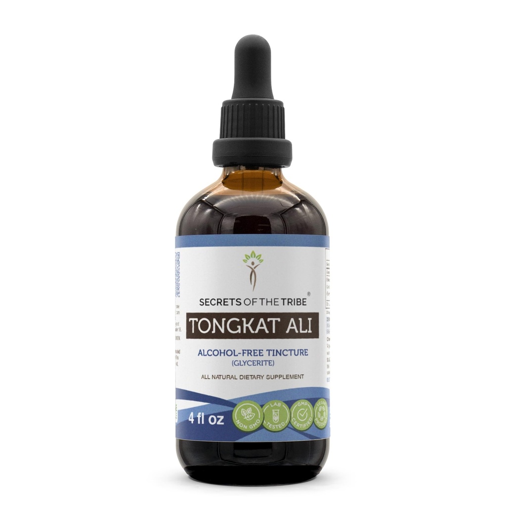 Tribe Tongkat Ali alkoholiton nesteuute, Wildcrafted Tongkat Ali (Eurycoma Longifolia) Kuivattu juuri (4 FL OZ)