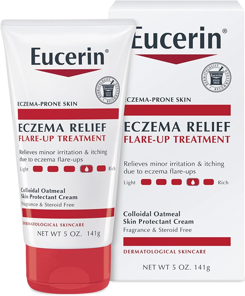 Eucerin Ekseema Relief Flare-up hoito - tarjoaa välitöntä helpotusta ekseema-Prone iho - 5 oz. Putki