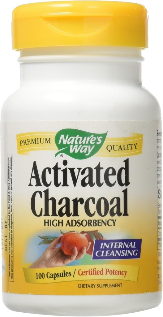Nature's Way Aktivoitu hiili; 560 mg hiiltä/annos; 100 kapselia
