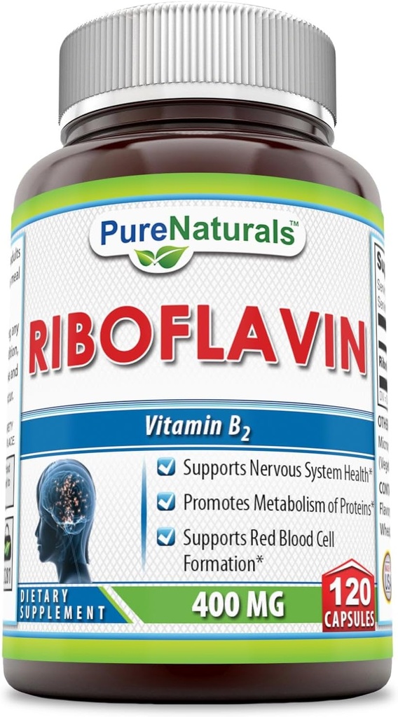 Pure Naturals Riboflaviini 400 Mg 120 kapselia