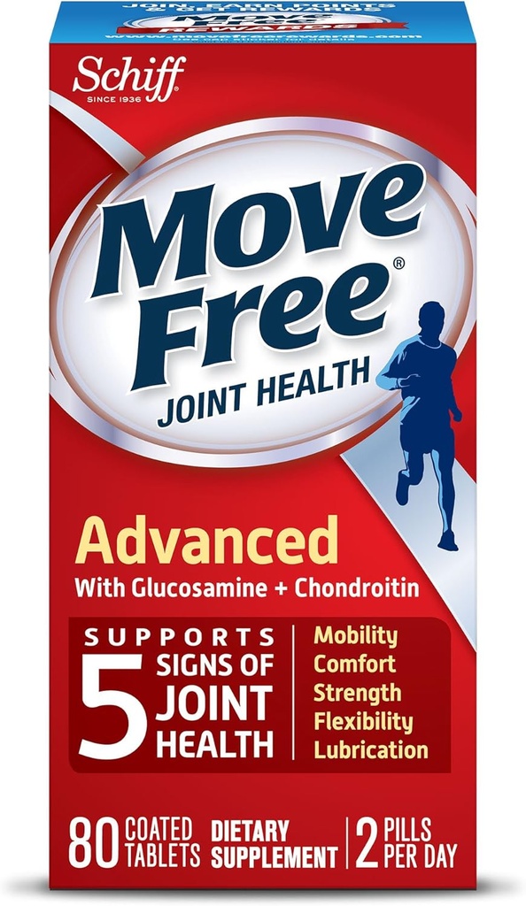 Move Free Advanced, 80 tablettia - Joint Health Supplement Glukosamiini ja kondroitiini
