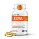 INVITA L-Methylfolate + B Balance - 5-MTHF, B6, B2 & B12 Methylcobalamin B Complex - 60 kapslar - Professional Strength Active Methyl Folate - Non GMO, Gluten Free, No Fillers (7,5 mg)