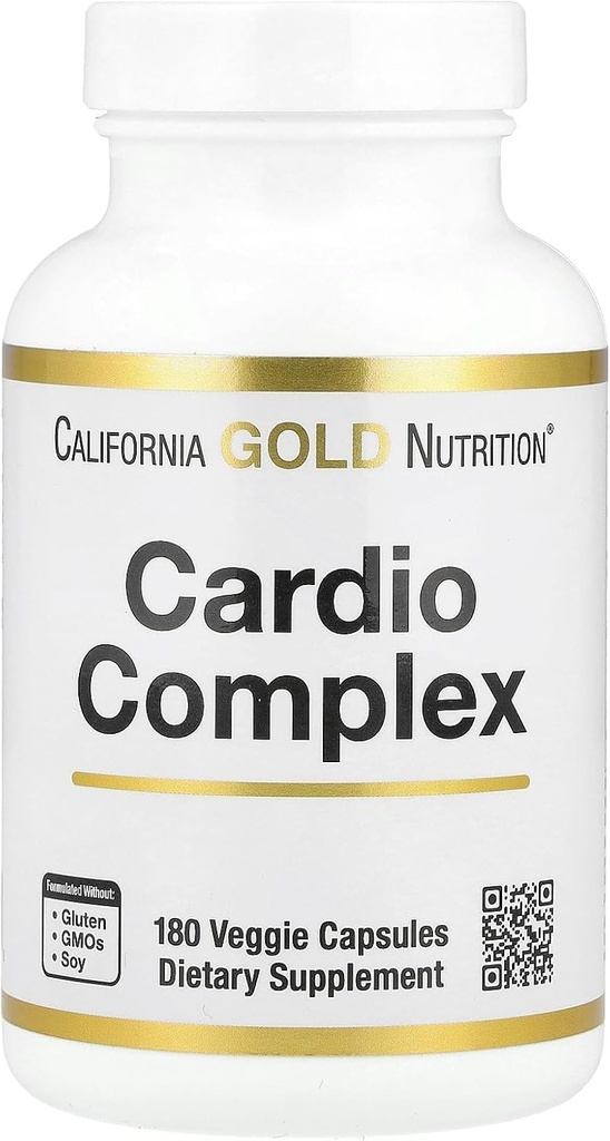 Kalifornien Gold Nutrition Cardio Complex med CardioAmino Blend, CardioPhyto Blend och Coenzyme Q10, 180 Veggie Capsules
