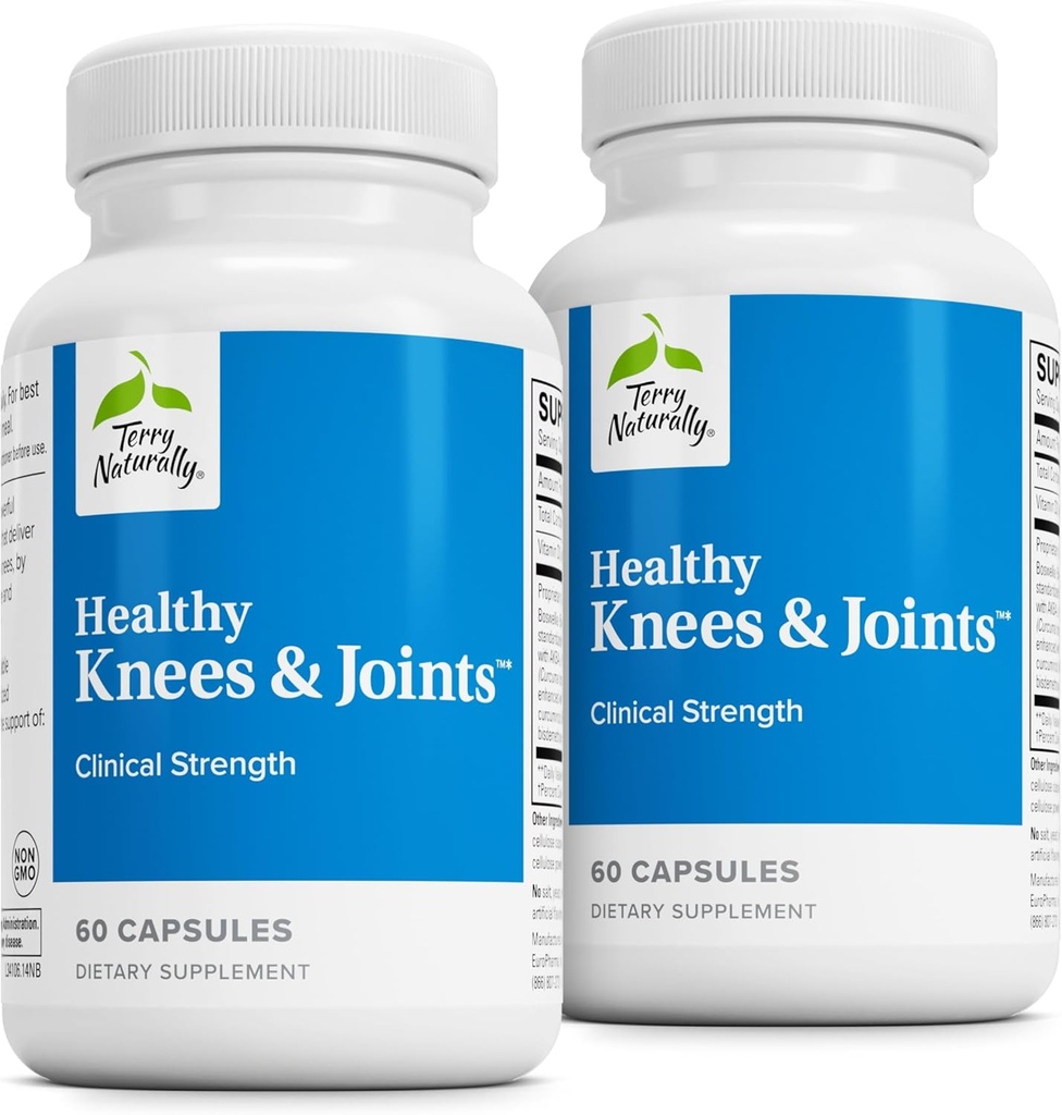 Terry Naturally Healthy Knees & Joints - Kosttillskott för att stödja benhälsa och gemensam flexibilitet - Hälsosam knä och höfthjälp med Calcium Fructoborate - 60 kapslar, 2 Pack