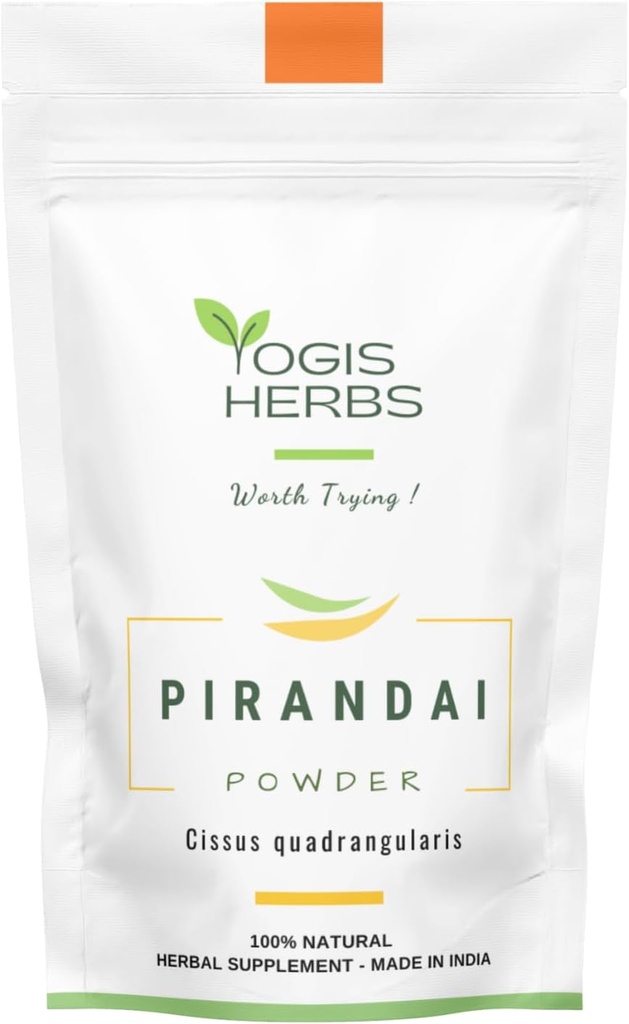 YOGIS HERBS Pirandai Powder (Cissus quadrangularis) - Herbal Supplement (3.5 Ounce)