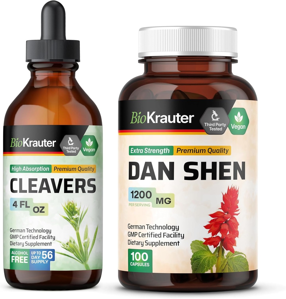 BIO KRAUTER Cleavers Tina 4 Fl. Oz. & Dan Shen 100 kapselia