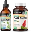 BIO KRAUTER Cleavers Tincture 4 Fl. Oz. & Dan Shen 100 kapslar