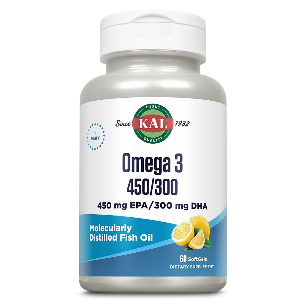 KAL 450/300 1280 Mg Omega 3, Lemon, 60