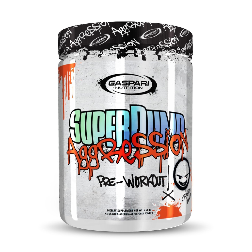 Gaspari Nutrition Super Pump Aggressio Esityö: Energia, Focus, Endurance ja Recovery, Creatiini ja kofeiini (25 tarjoilut, Mayhem Mango)