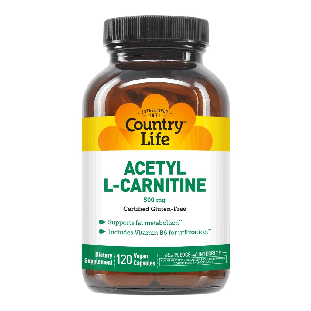 Maa Life Acetyl L-karnitiini, 500 mg, jossa B-6 - 120 vegan kapselia