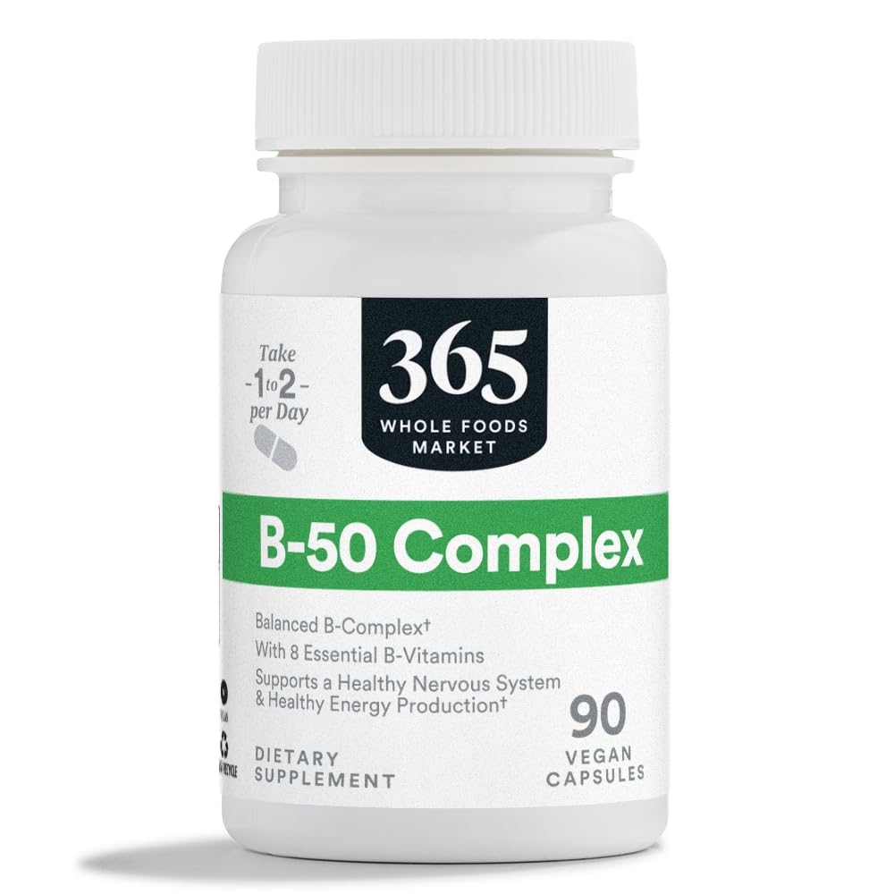 365 by Whole Foods Market, Vitamiini B-50 Complex, Vegan, 90 kapselia